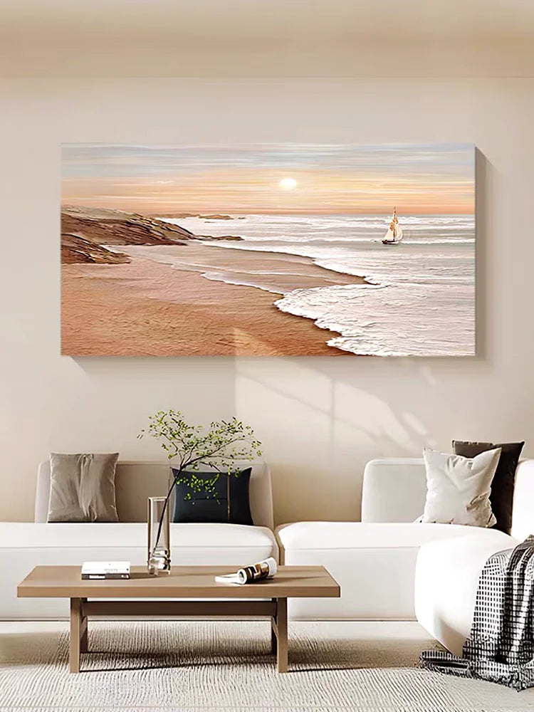 Abstract Seawaves Oil Painting Canvas