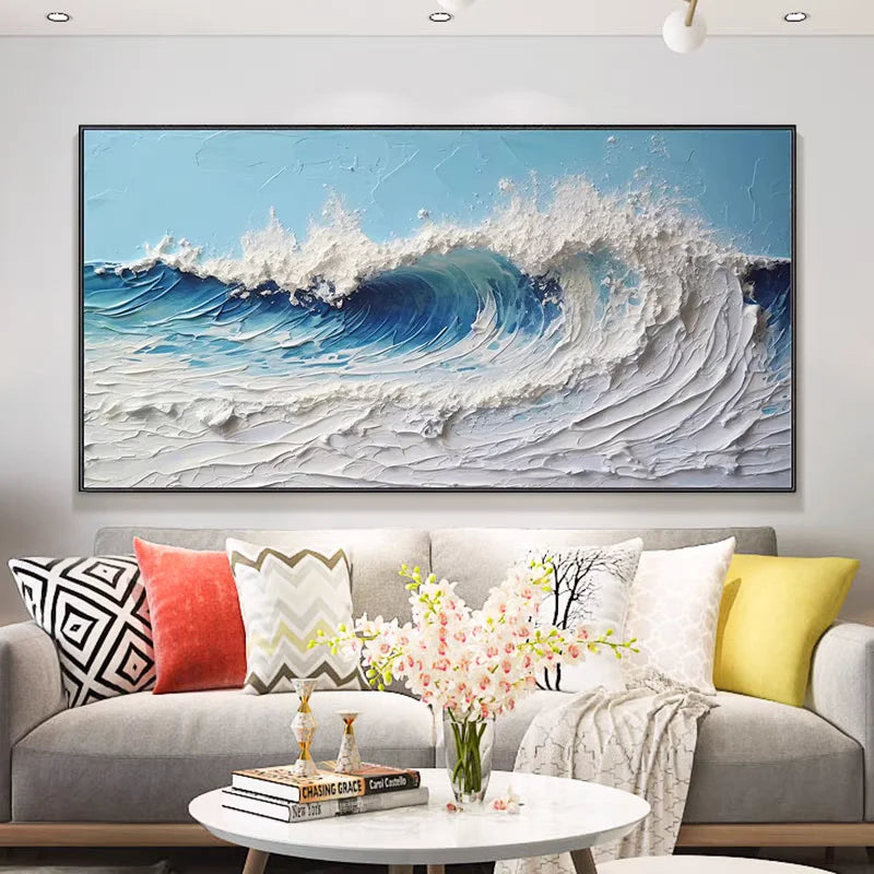Abstract Seawaves Oil Painting Canvas