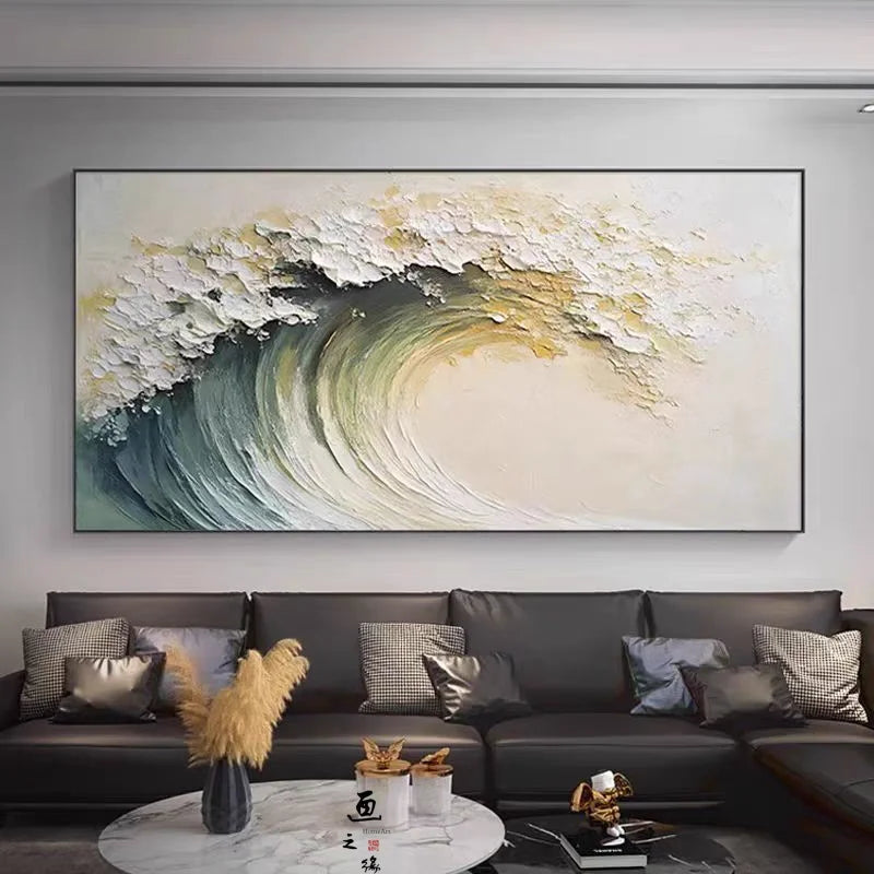 Abstract Seawaves Oil Painting Canvas